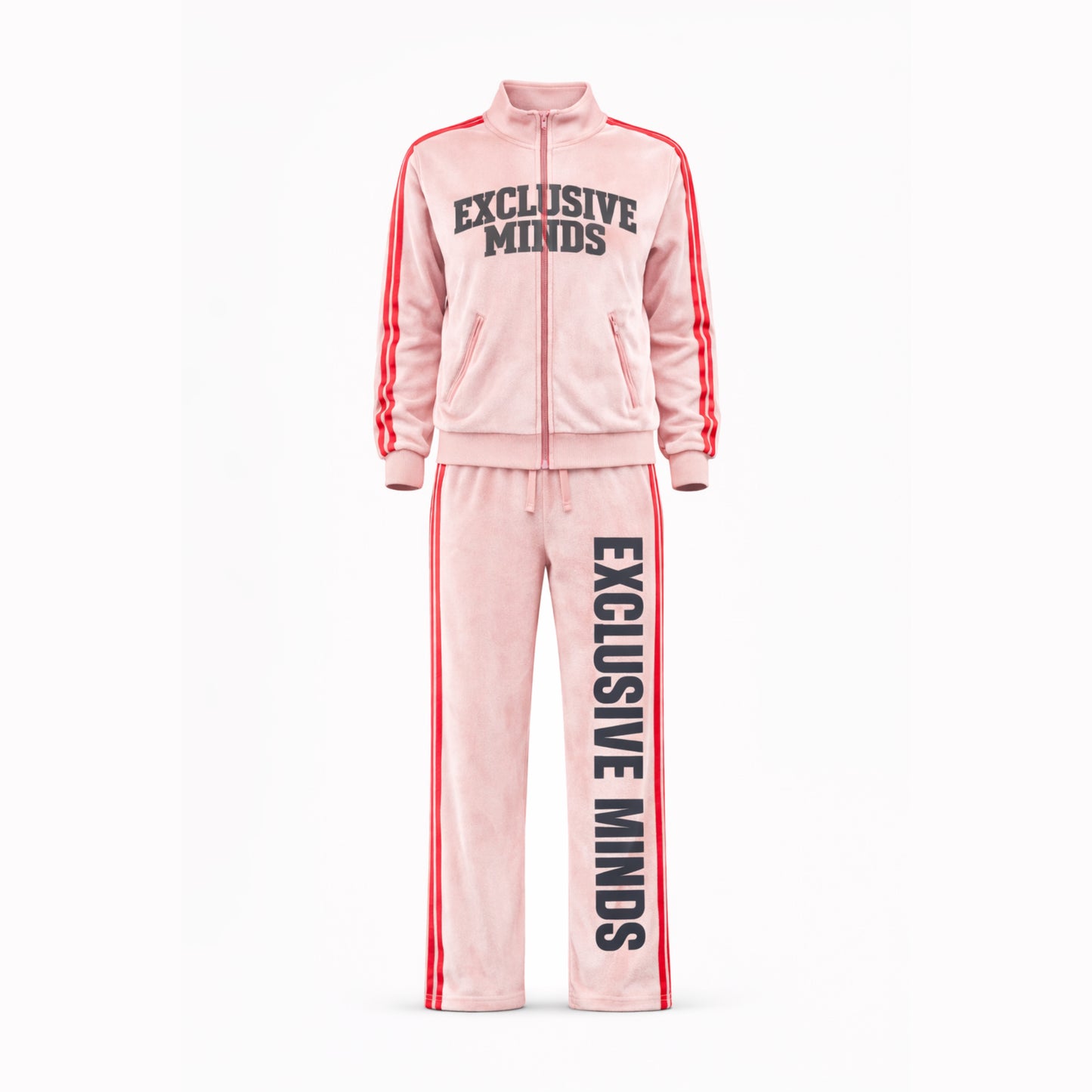 EM Blush Velour Tracksuits - Light Pink