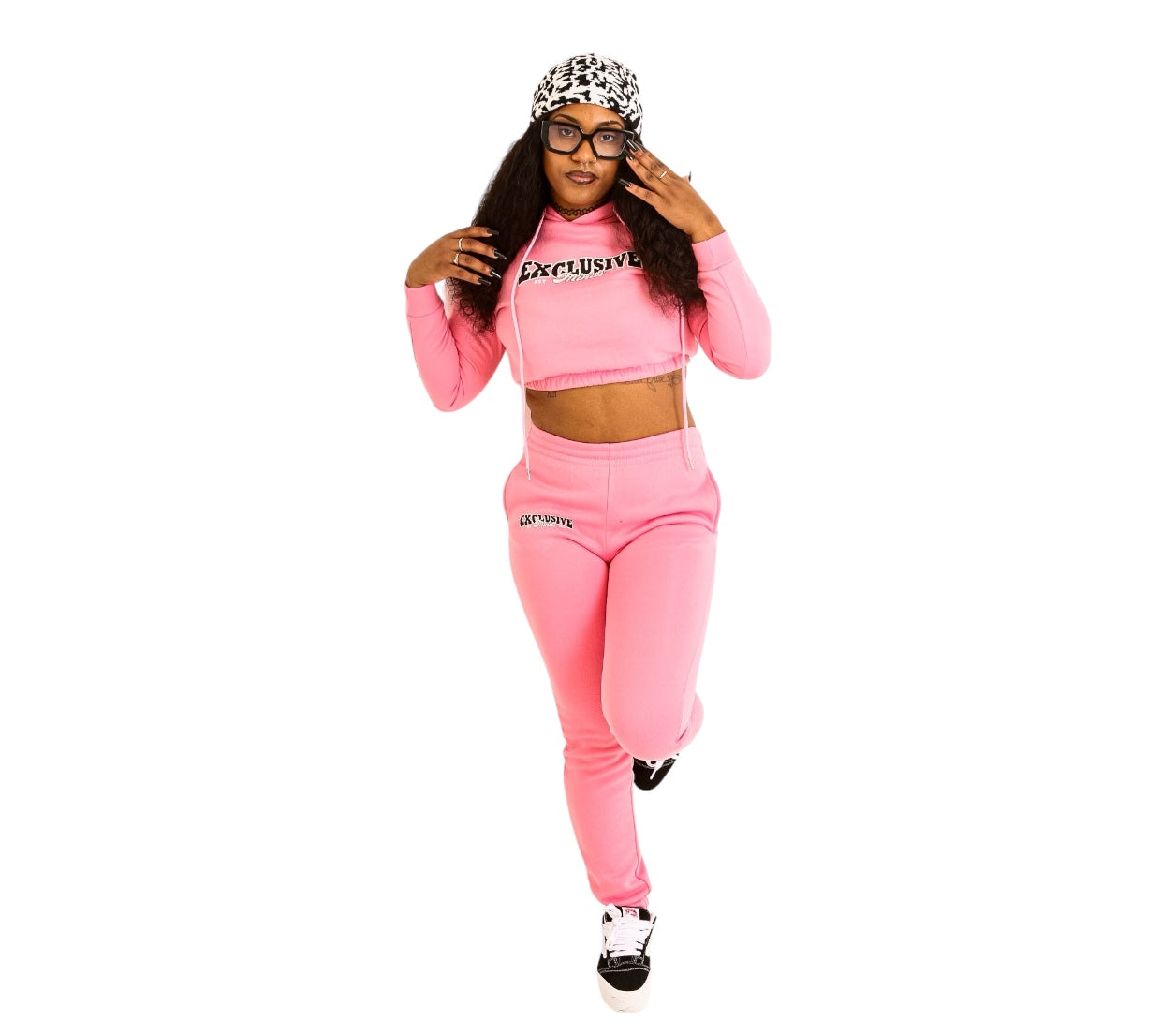 Crop Sweatsuit (Pink)