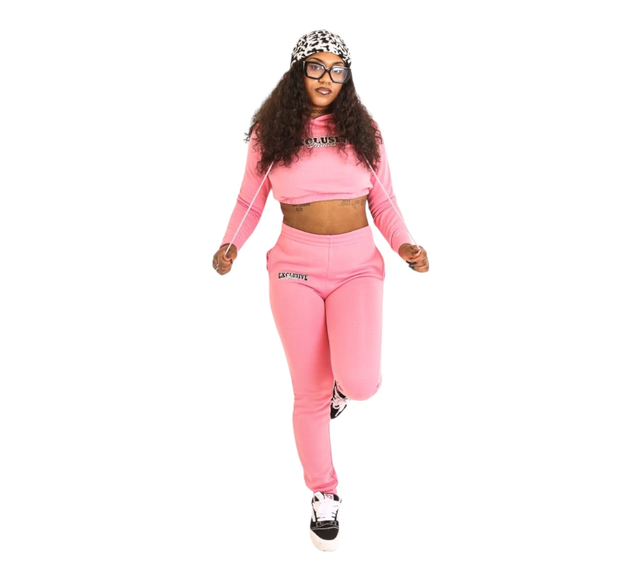 Crop Sweatsuit (Pink)