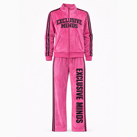 EM Blush Velour Tracksuits - Hot Pink