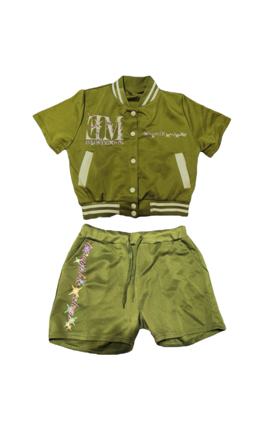 “Beautiful & Exclusive”  Two-Piece Set (Olive)