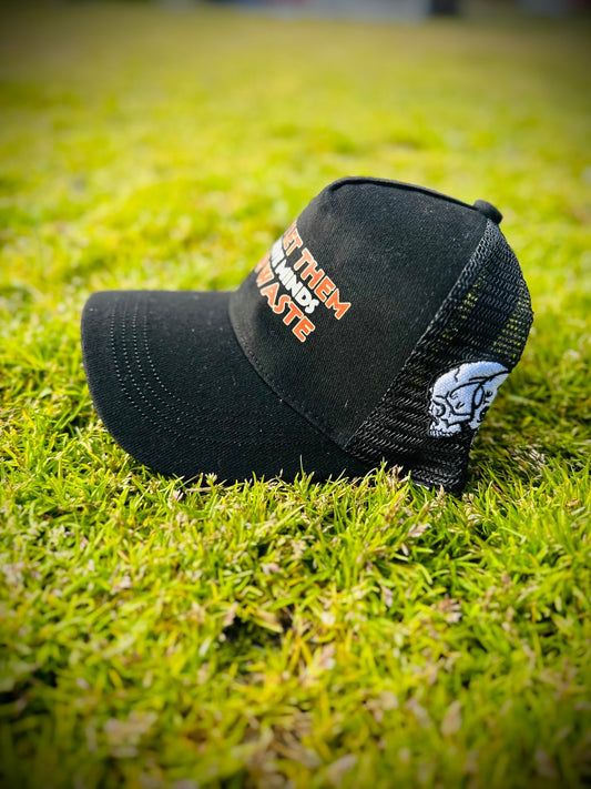 Black with Orange“Calamity Collection” Trucker Hat