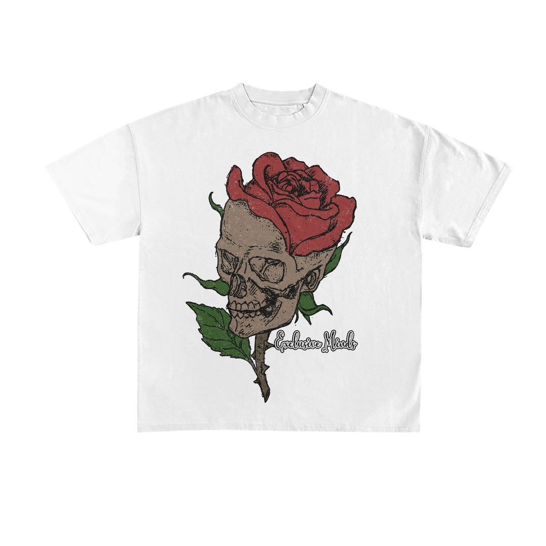 “Rose Skull” Tee (White)