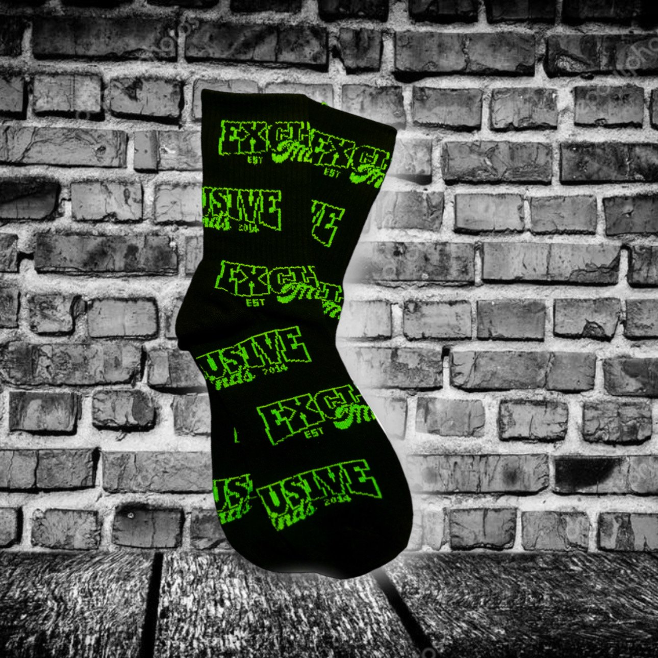 “Black & Green” Socks